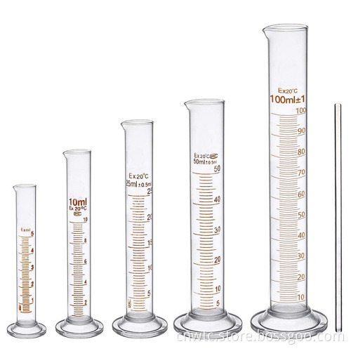 Glass Measuring Cylinder: Borosilicate Glass with Spout - Accurate Liquid Measurement Tool